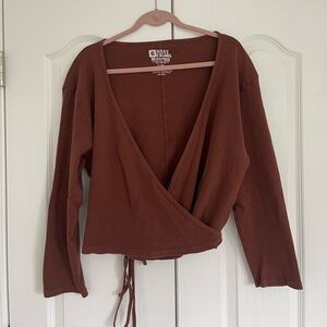 Big Bud Press Brown Wrap Top 6